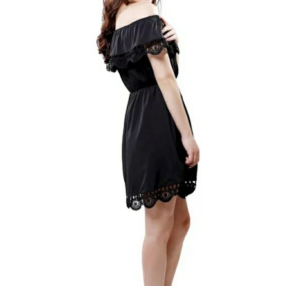 Bohemian Lace Chiffon Off The Shoulder Dress - Picture 6 of 7